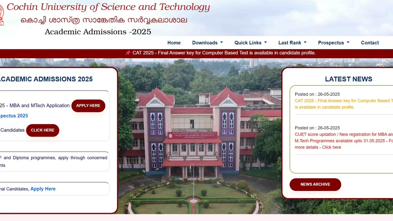 CUSAT CAT Final Answer Key 2025 Out at admissions.cusat.ac.in, Direct Link to Download CUSAT CAT Final Answer Key 2025 Out at admissions.cusat.ac.in, Direct Link to Download