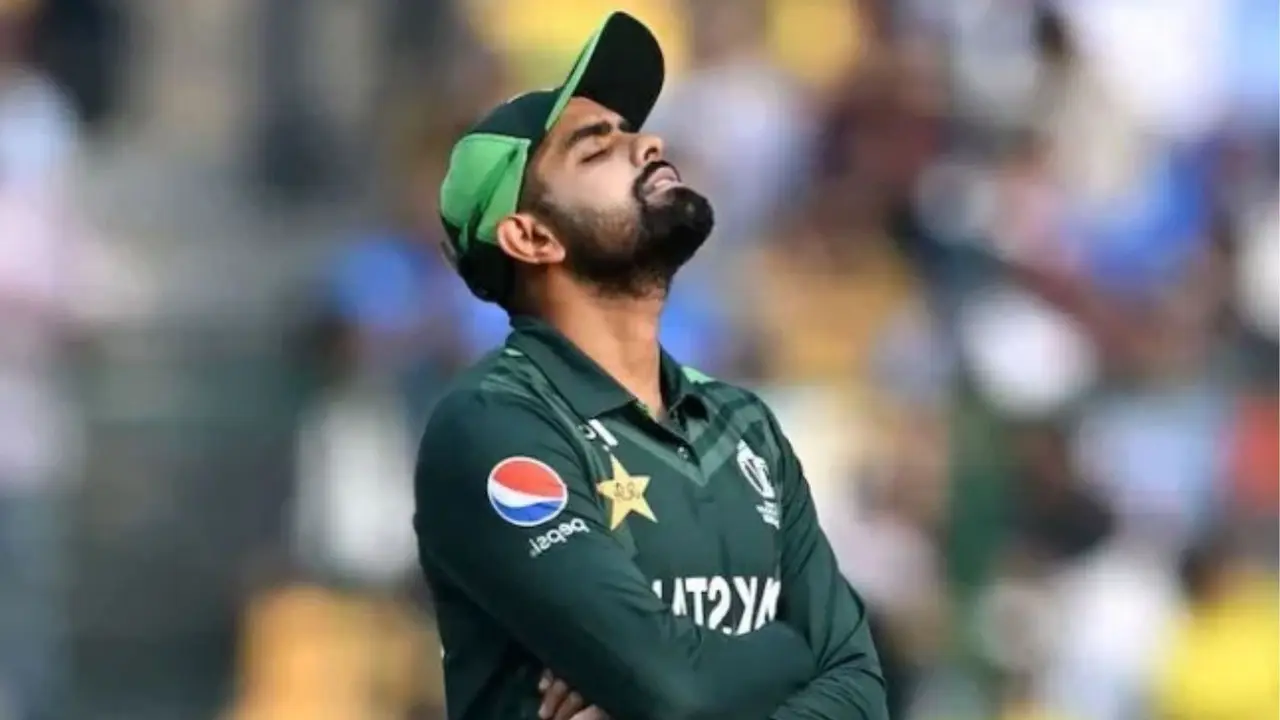 Babar Azam reacts during a match
