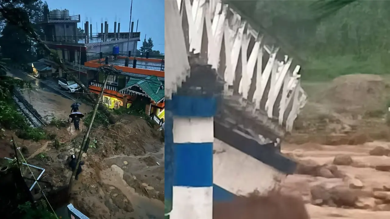 Darjeeling Rain: दार्जिलिंग में 'मौत' की बारिश, पुल ढहने से 6 लोग मरे, लैंड स्लाइड से हर तरफ तबाही; IMD ने दी चेतवानी Darjeeling rain and landslide At least 6 dead after bridge collapse, roads cut off