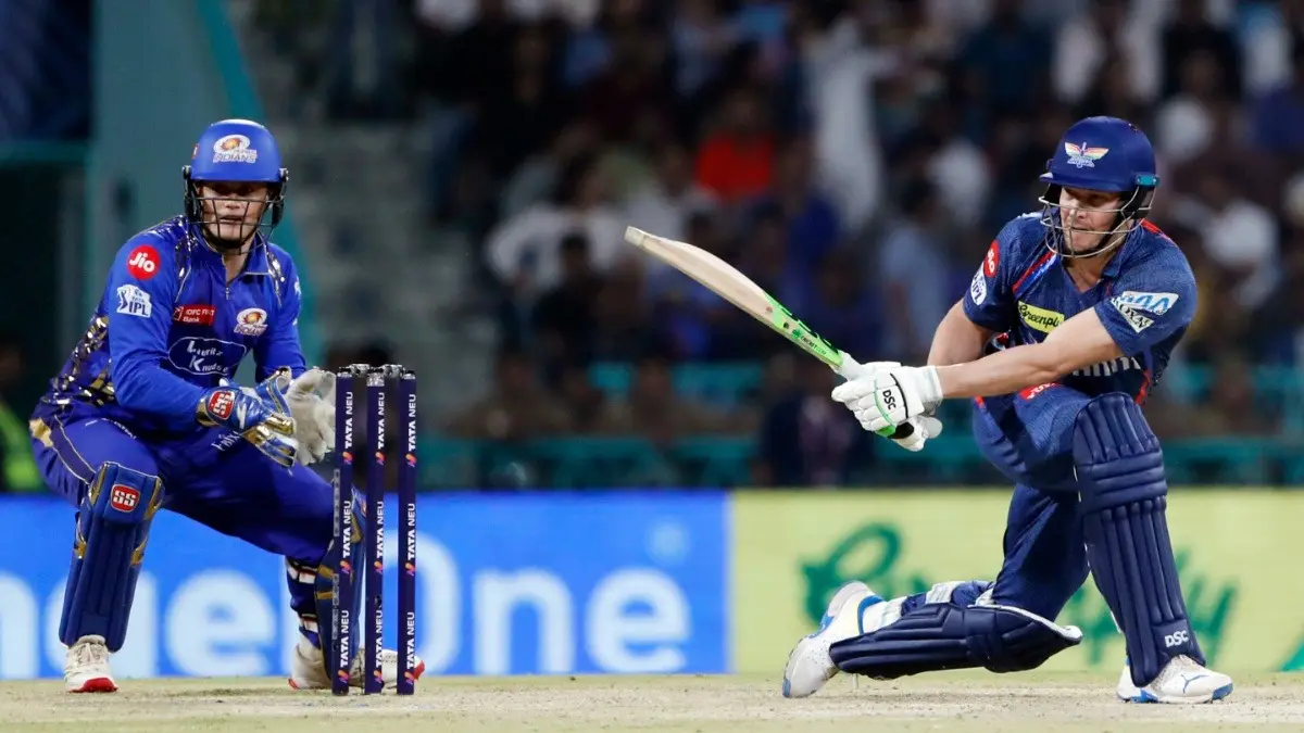 David Miller in action during MI vs LSG clash