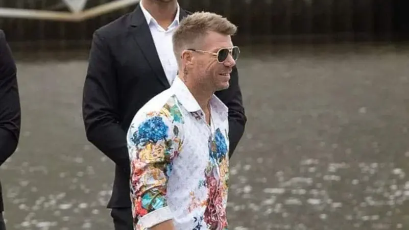 David Warner shoots on the banks of Yarra river in Victoria, Australia