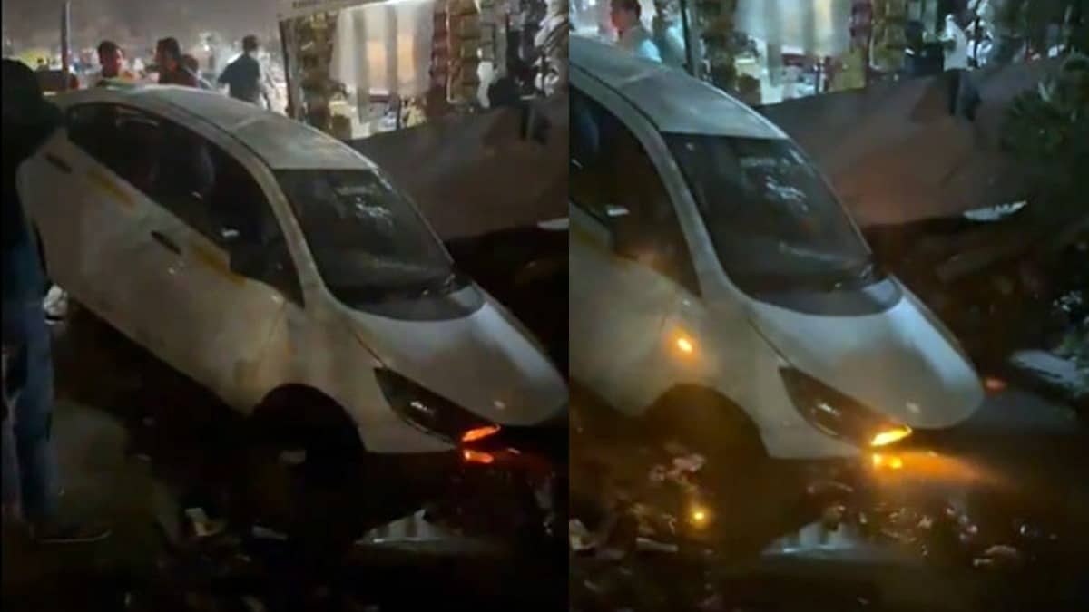 Days After Noida Techie's Death, Car Plunges Into Open Drain in Sector 70; Residents Allege Negligence