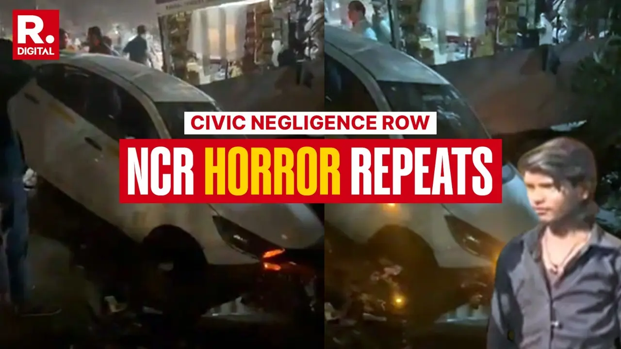 Days After Noida Techie's Death, Car Plunges Into Open Drain in Sector 70; Residents Allege Negligence Days After Noida Techie's Death, Car Plunges Into Open Drain in Sector 70; Residents Allege Negligence