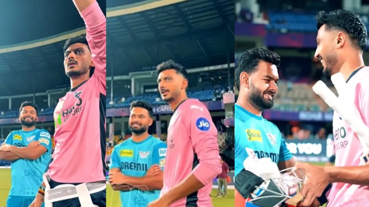 DC vs LSG Delhi Capitals new captain Axar Patel fun video with Lucknow super giants captain Rishabh pant