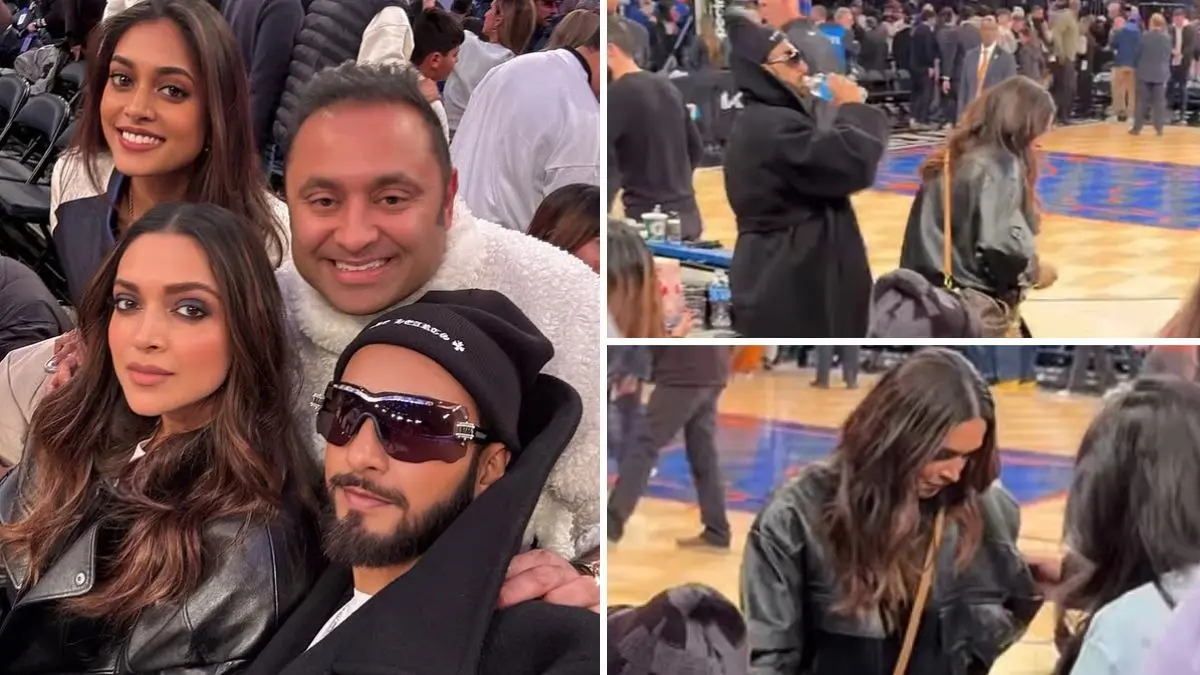 Watch: Deepika Padukone-Ranveer Singh Attend NBA Match In New York Ahead Of Actress's Birthday Deepika Padukone-Ranveer Singh at NBA Game