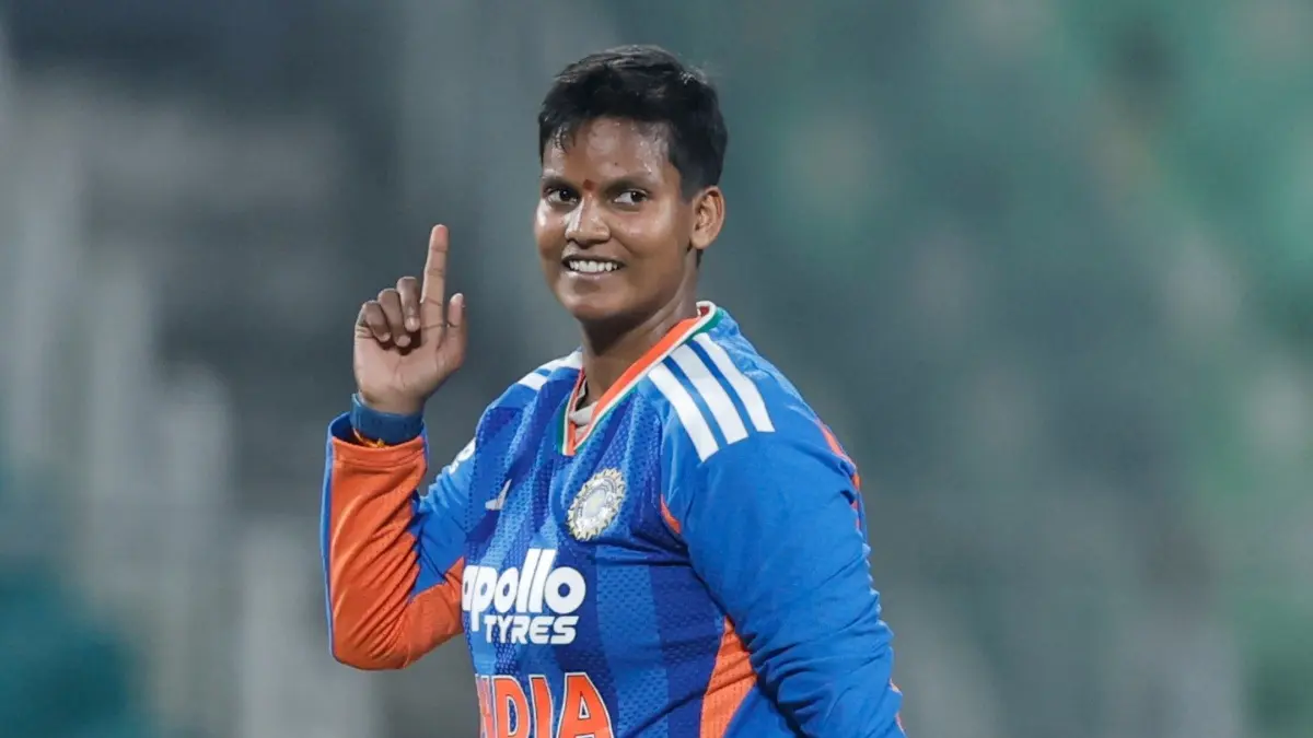 Deepti Sharma celebrating after taking a wicket