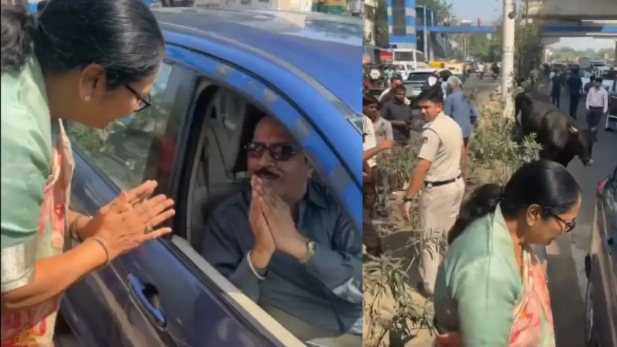 Delhi CM Rekha Gupta Stops Convoy to Advise Citizen on Feeding Cows