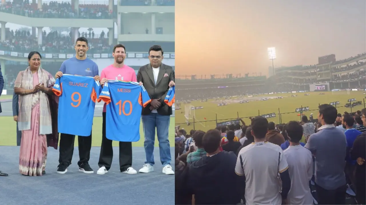 स्टेडियम में Lionel Messi का स्वागत करने पहुंची CM रेखा गुप्ता, लोग लगाने लगे 'AQI- AQI' के नारे, AAP बोली- दिल्ली और देश की फजीहत... Delhi Crowd Chant 'AQI'