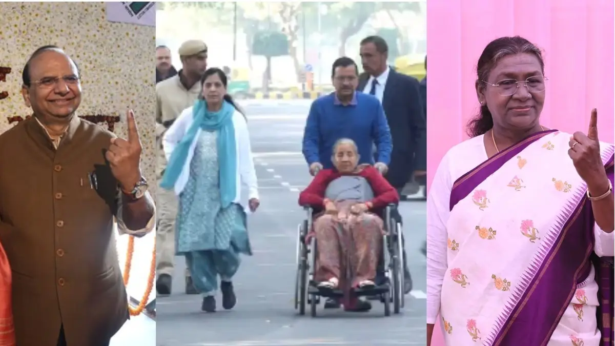 व्हील चेयर पर माता-पिता को लेकर वोट डालने पहुंचे केजरीवाल, राष्ट्रपति-LG ने भी डाला वोट; तस्वीरों में देखें दिग्गजों का मतदान Delhi Election