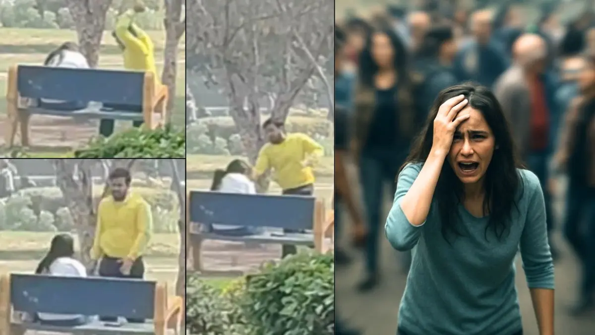 ये कैसी मोहब्बत? दिल्ली के पार्क में युवक ने युवती को मारे 30-40 थप्पड़! वीडियो बनाते रहे लोग और पिटती रही लड़की- Video Delhi Japanese Park Man slaps girlfriend