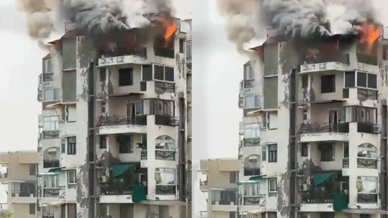 delhi massive fire breaks out in Dwarka sector 13 building 3 people burn to death