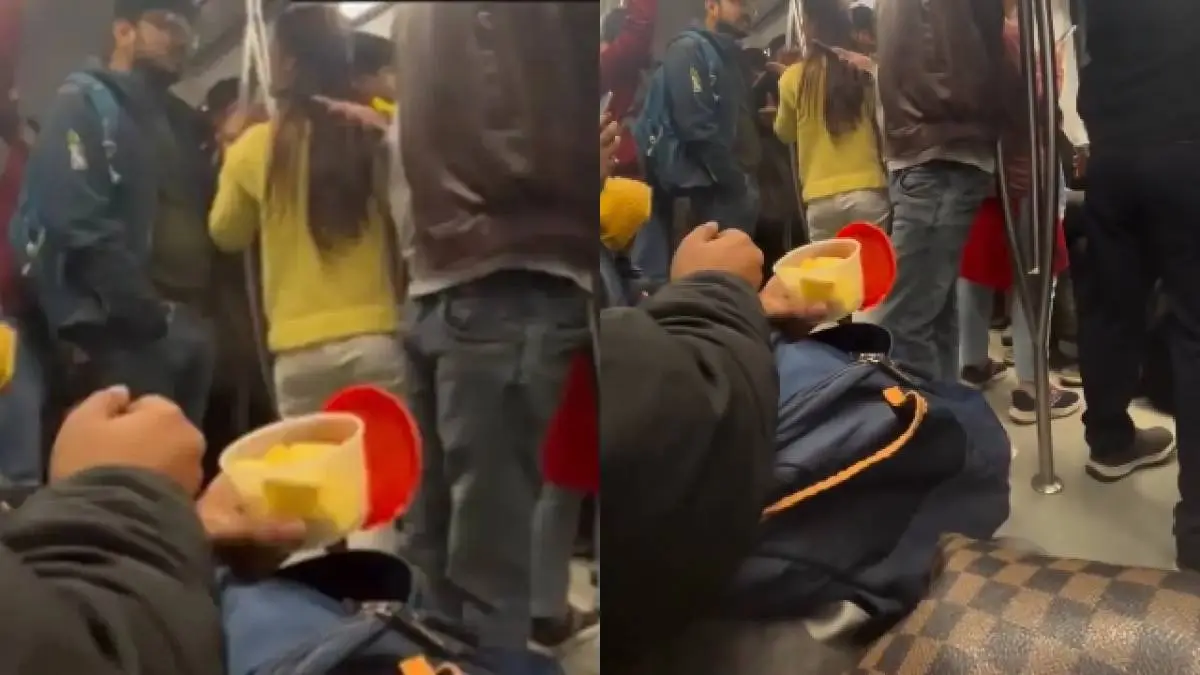 ‘लड़के पलट जाते हैं, दोबारा दिख मत…’ Delhi Metro में हाई-वोल्टेज ड्रामा, बुरी तरह भिड़े लड़का-लड़की, VIDEO Delhi Metro Viral Video