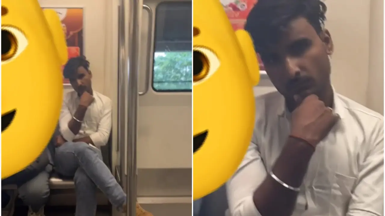 Caught on Cam: Creepy Man Keep Staring at Woman in Delhi Metro, Video Goes Viral After She Confronts Him Delhi metro viral video, viral video
