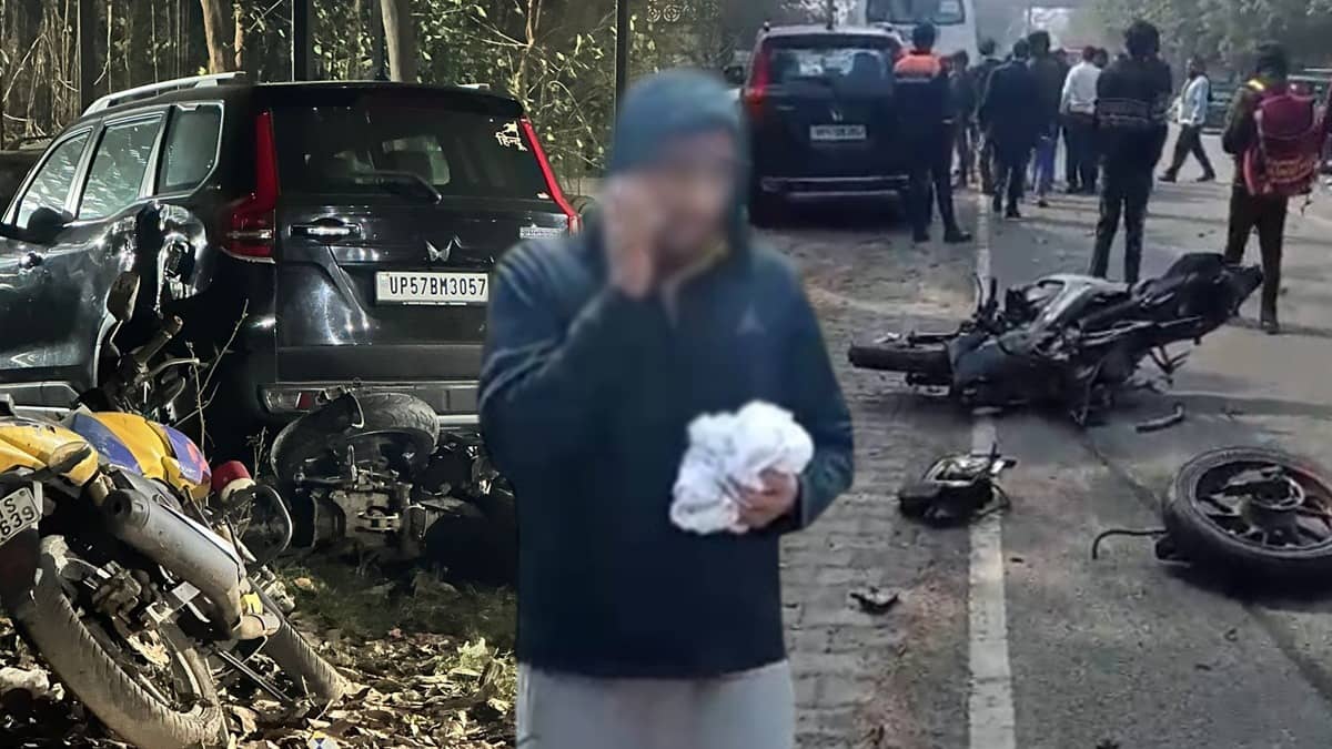 Dwarka Crash: First Visuals Emerge From Accident Site; Juvenile Driver, Sister Seen Arguing in Video