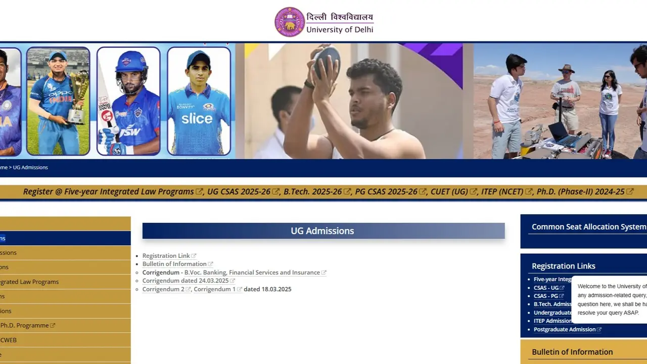 Delhi University CSAS UG Portal 2025 for Admission Opens at admission.uod.ac.in, Know How to Apply Delhi University opens CSAS UG portal 2025 for Admission