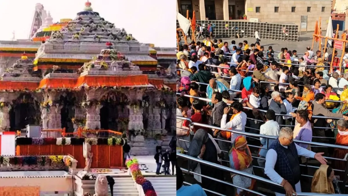 Devotees Visit Temple