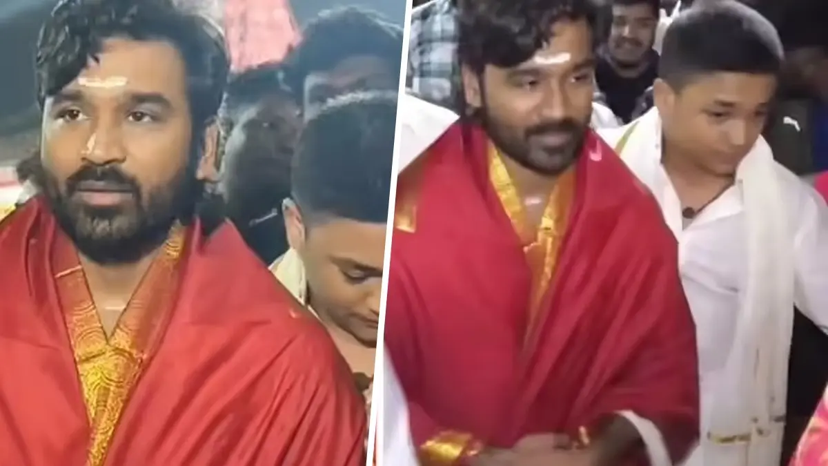 Dhanush seeks blessings at Tirupati