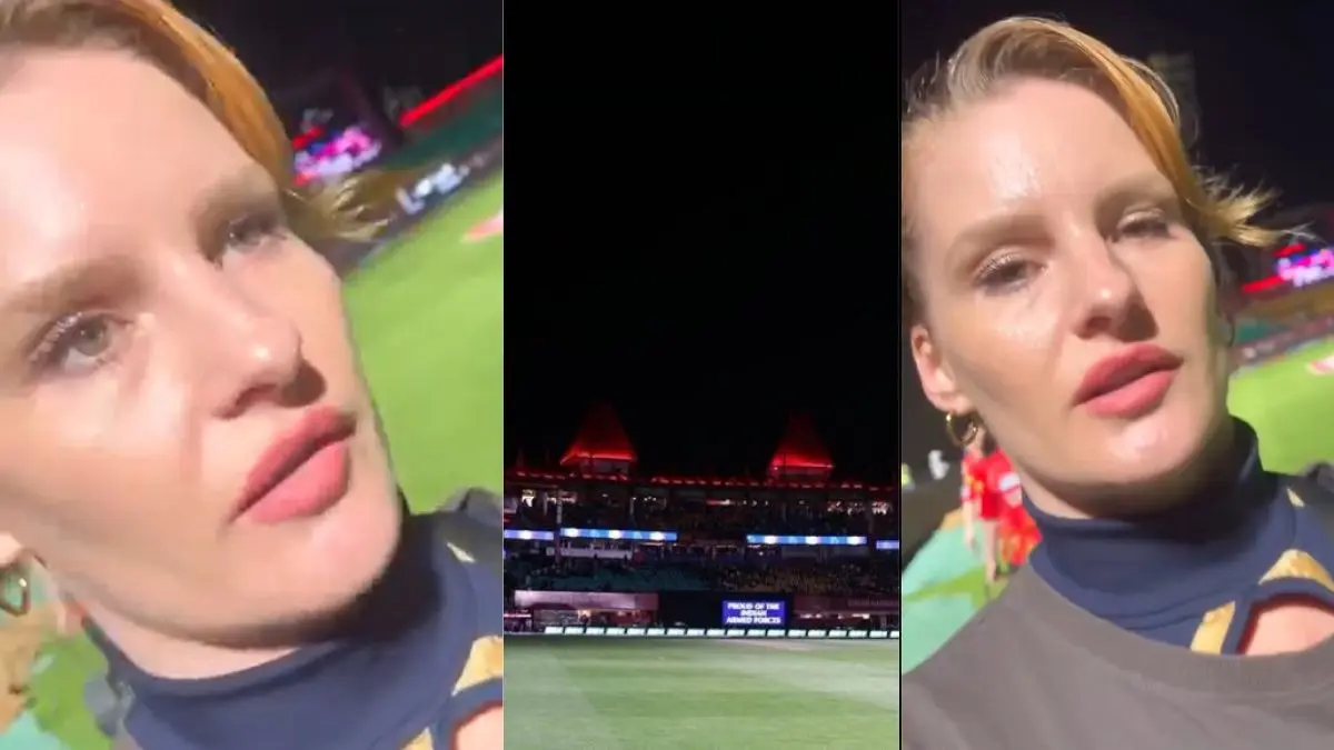 dharamshala cheerleader video viral said bomb in coming after pbks vs dc match called off india Pakistan war