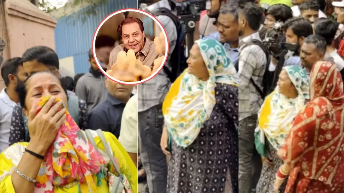 dharmendra fans outside his residence