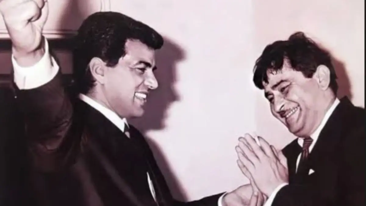 Dharmendra with Raj Kapoor