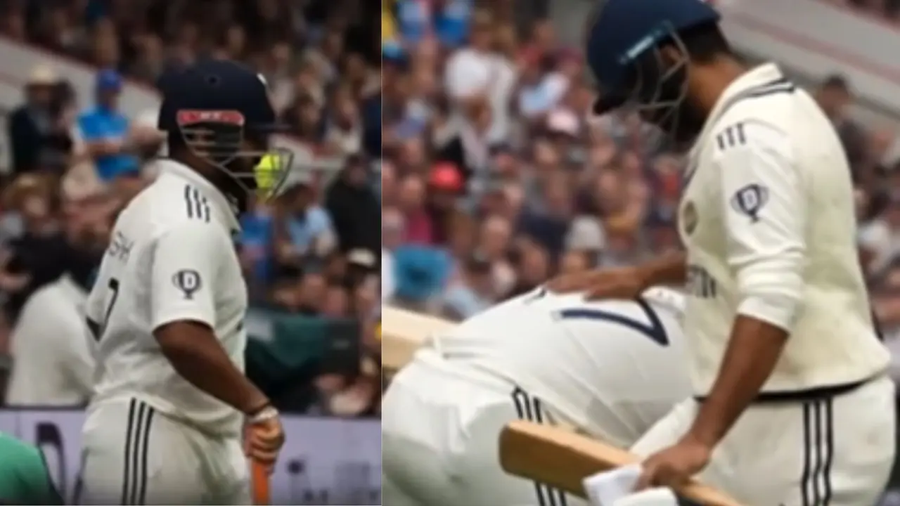 did Rishabh pant takes lord shardul thakur feet before batting in ind vs eng Manchester test know truth