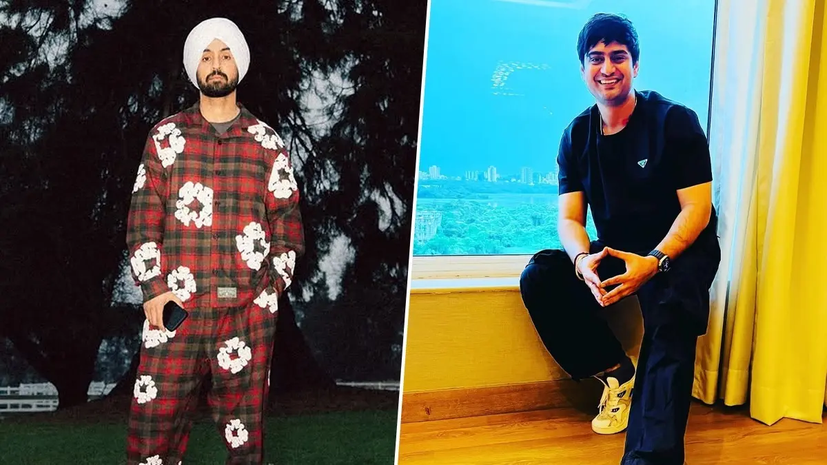 Diljit Dosanjh (L), Amit Mishra (R)