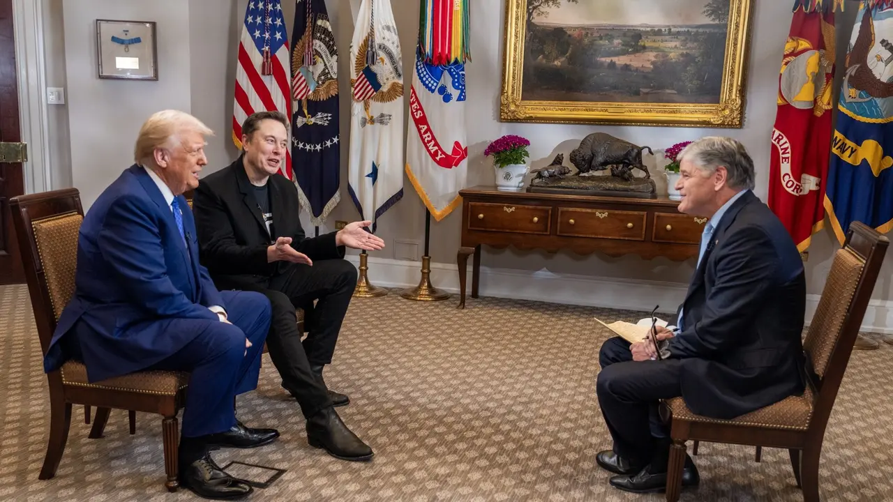 DOGE Chief Elon Musk Flaunts 'Tech Support' T-Shirt in His First Joint Interview With Donald Trump