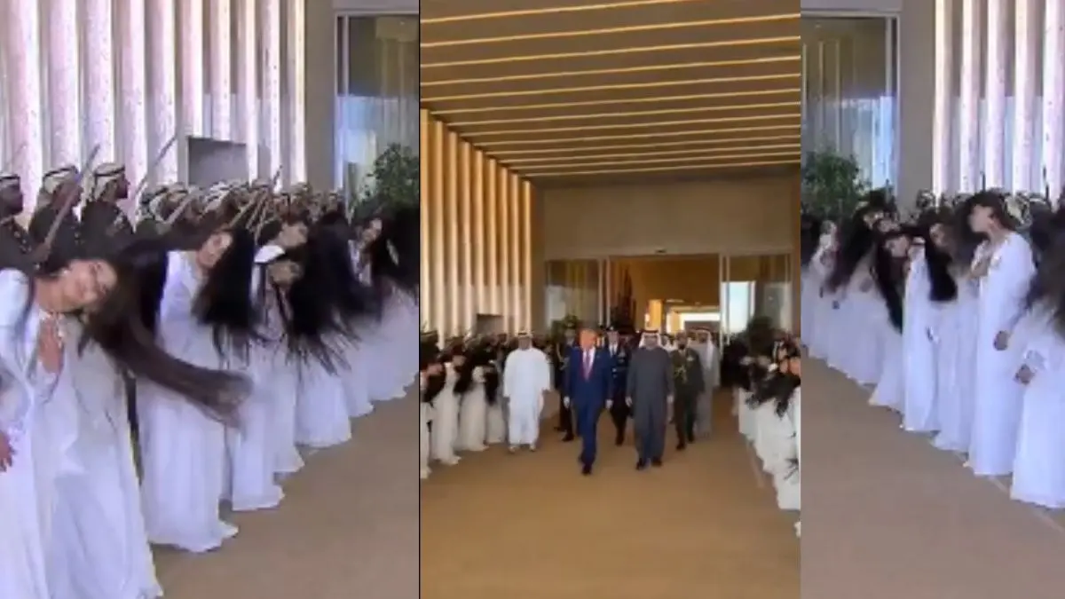 Don't Do 'Al-Ayyala' At Midnight: Netizens Hilariously React To Donald Trump Getting Hair-Flipping Welcome by Women In UAE Don't Do 'Al-Ayyala' At Midnight: Netizens Hilariously React To Donald Trump Getting Hair-Flipping Welcome by Women In UAE