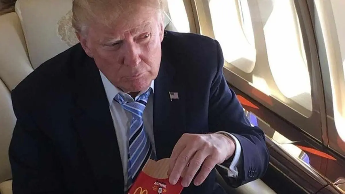 Donald Trump eating McDonald's