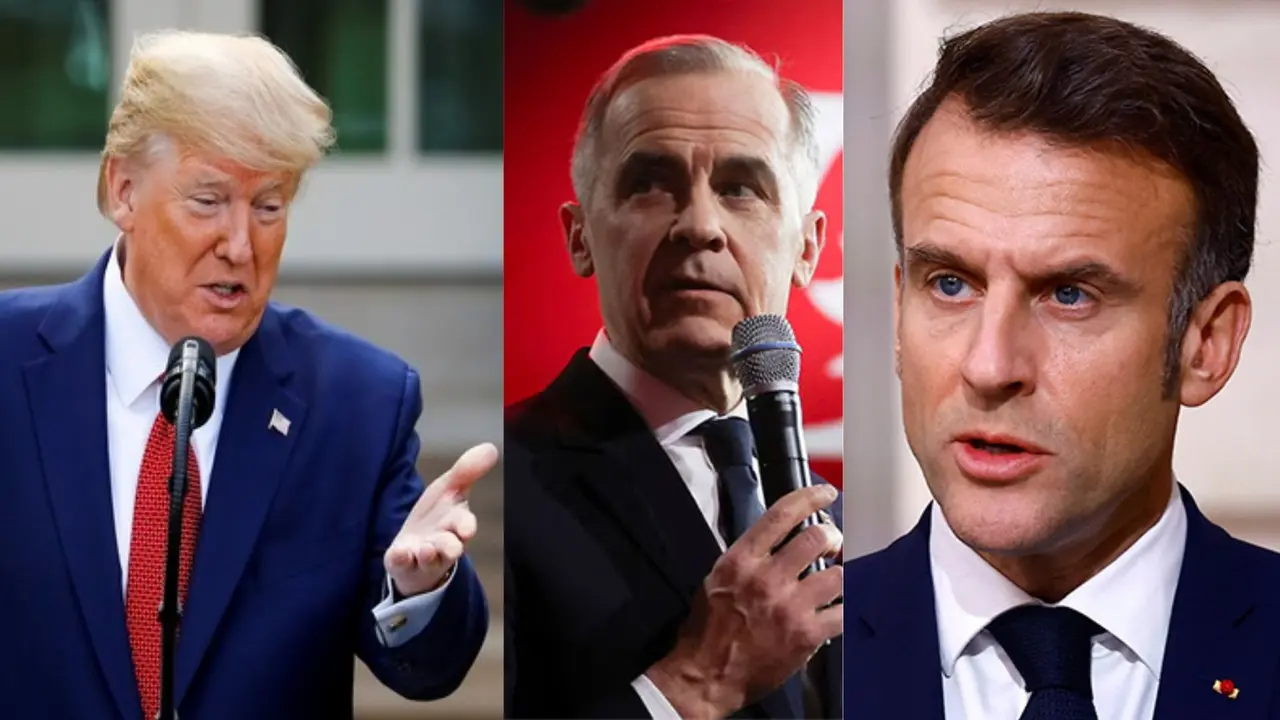 Donald Trump-Mark Carney-Emmanuel Macron
