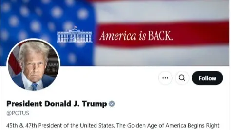 Donald Trump Takes Over as 47th President, Official 'X' Handle Updated