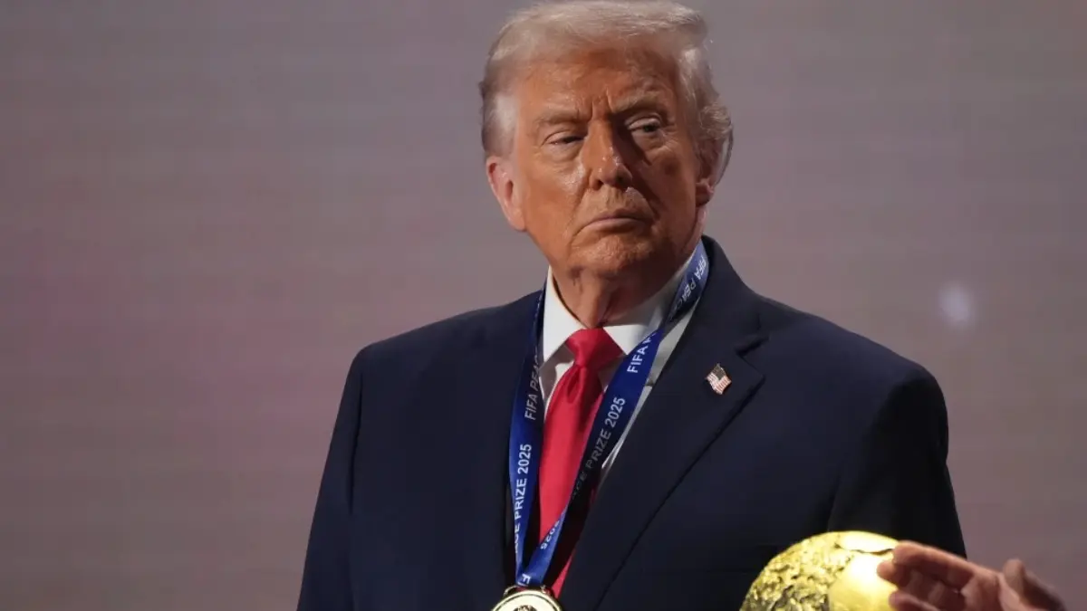 Donald Trump with the FIFA World Cup trophy