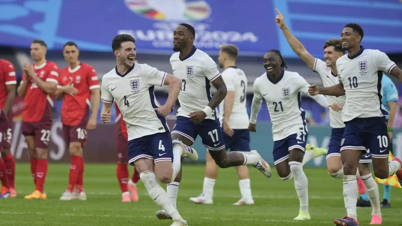 England vs Netherlands LIVE Streaming: How to Watch Euro 2024 Semi Final live in India USA & the UK? England players celebrate win over Switzerland in EURO 2024 Quarterfinal.