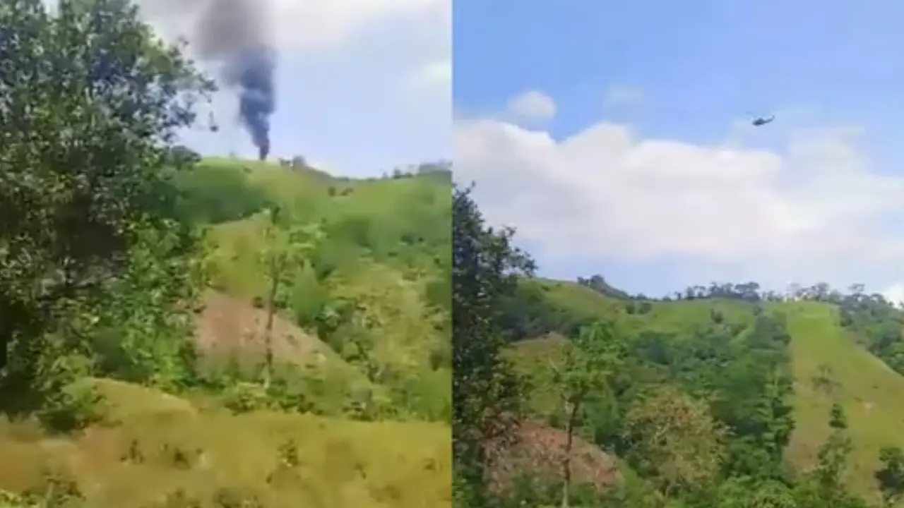 Video Shows Moment Drone Hits Police Helicopter in Colombia, Leaving 8 Officers Dead Drone Hits Police Helicopter in Colombia