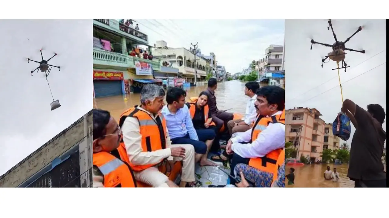 drones andhra floods