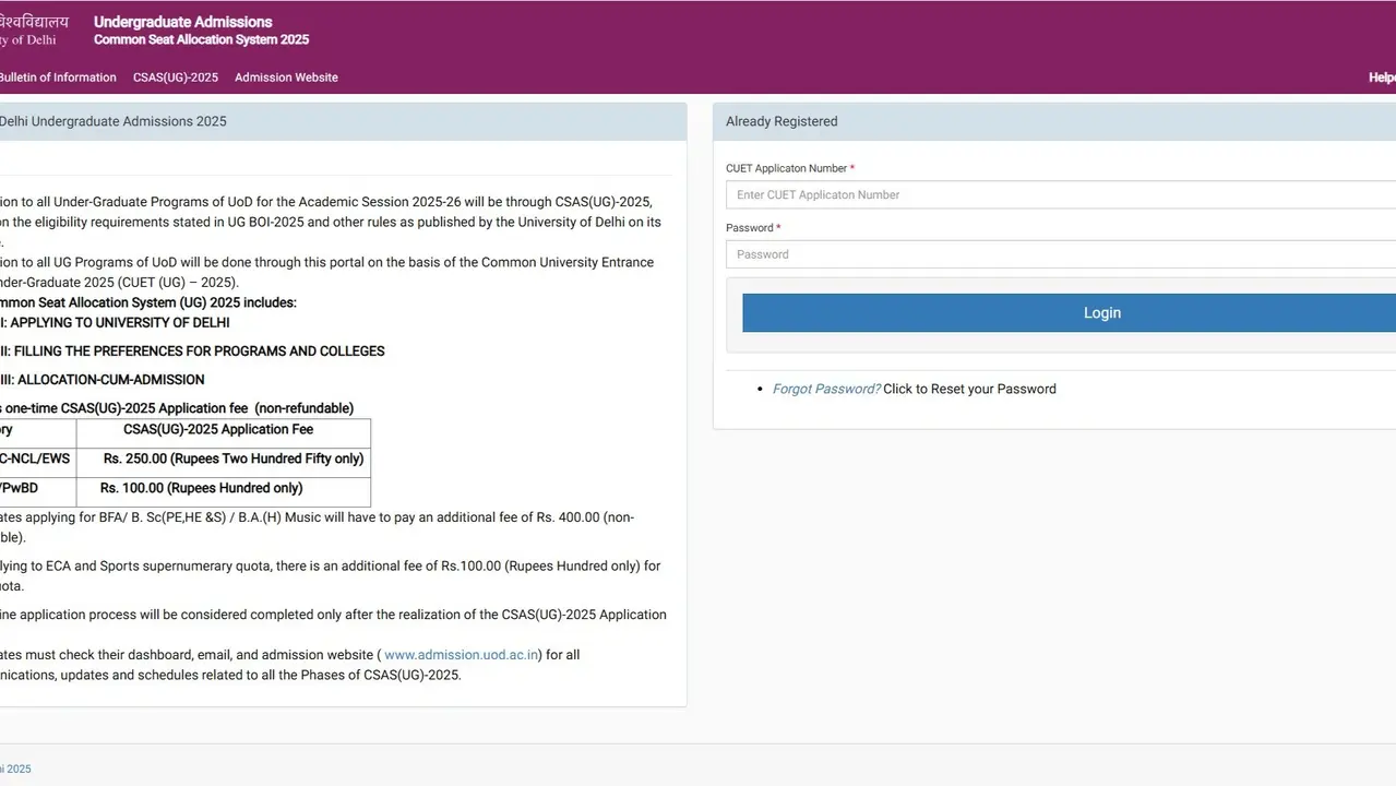 DU CSAS Round 3 Seat Allocation Result Out at admission.uod.ac.in, Know How to Check DU CSAS Round 3 Seat Allocation Result Out