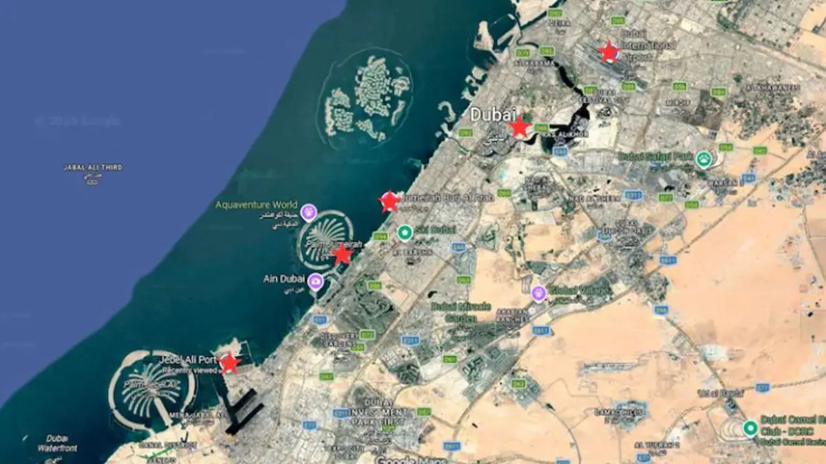Dubai Under Fire: Map Shows Iran’s Strikes On 5 Key Sites Amid Gulf Escalation; What Was Hit? Dubai Under Fire: Map Shows Iran’s Strikes On 5 Key Sites Amid Gulf Escalation: What Was Hit?