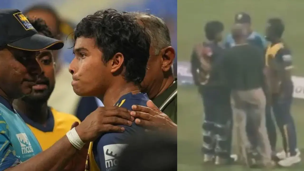 Dunith Wellalage crying after hearing his father demise news on ground emotional video sanath jaysurya post