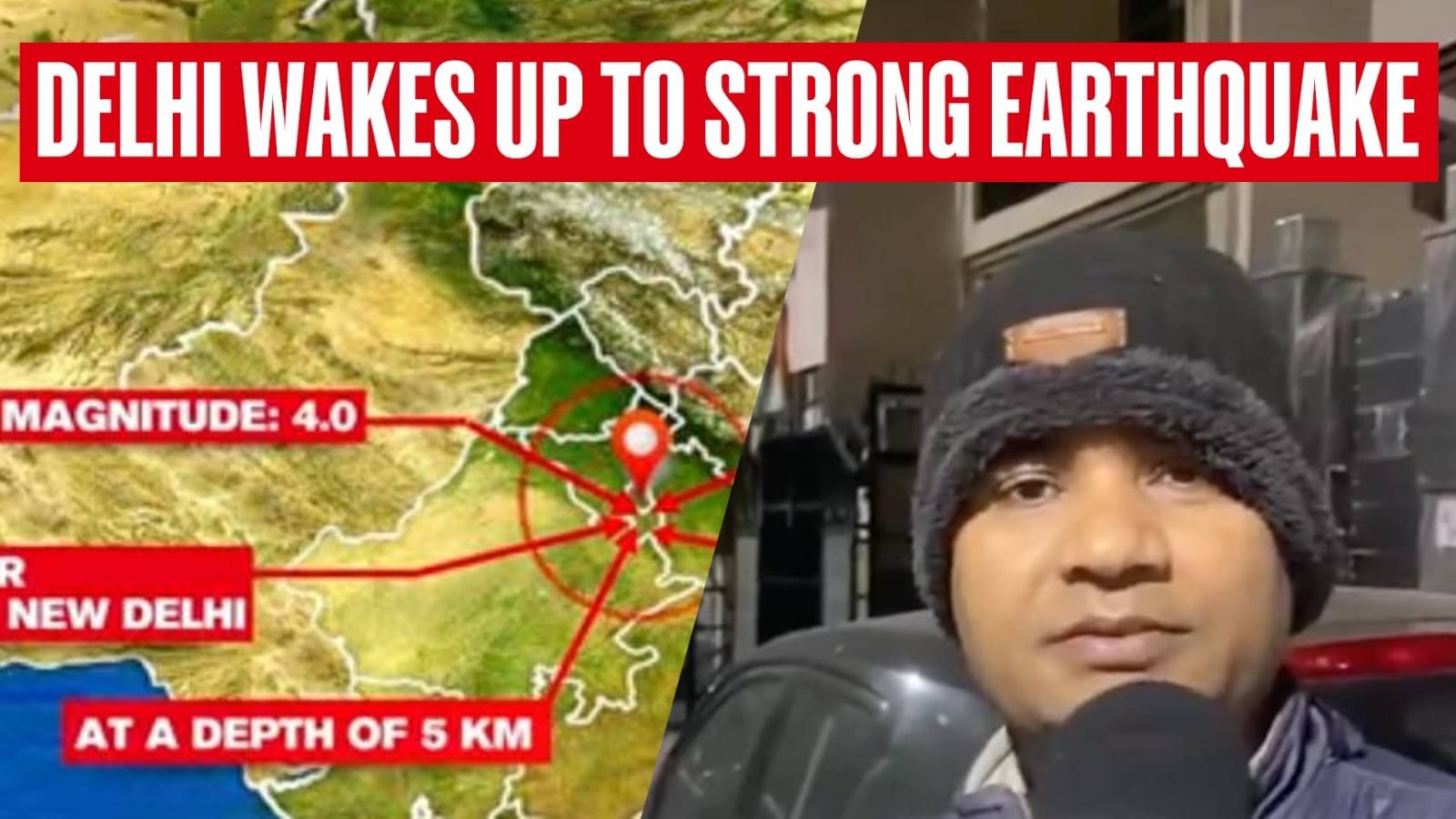 Delhi earthquake today map