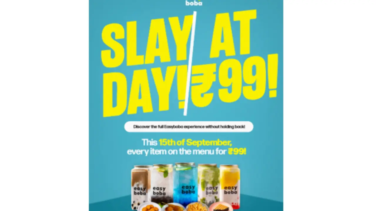 Easy Boba Introduces ‘Slay Day Offer’ with Flat Rs.99 Menu Across Select Outlets Easy Boba Introduces ‘Slay Day Offer’ with Flat Rs.99 Menu Across Select Outlets