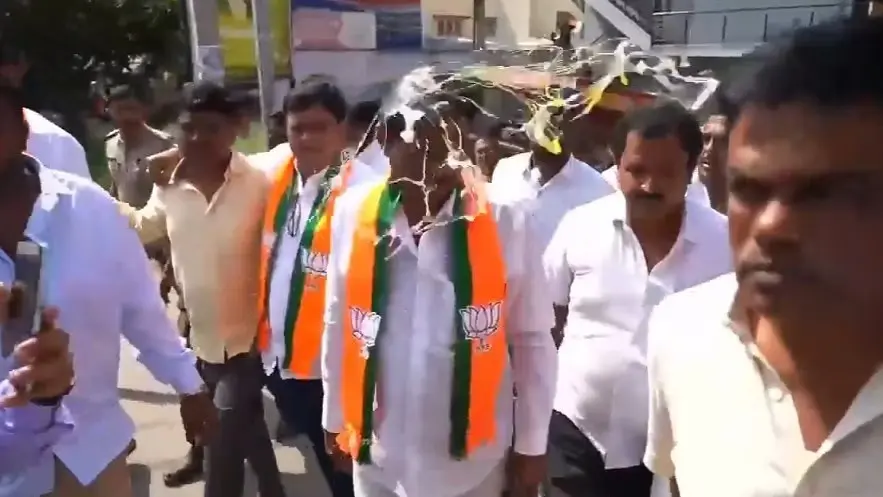 Egg Thrown At BJP Leader Munirathna In Bengaluru, Act Caught On Camera