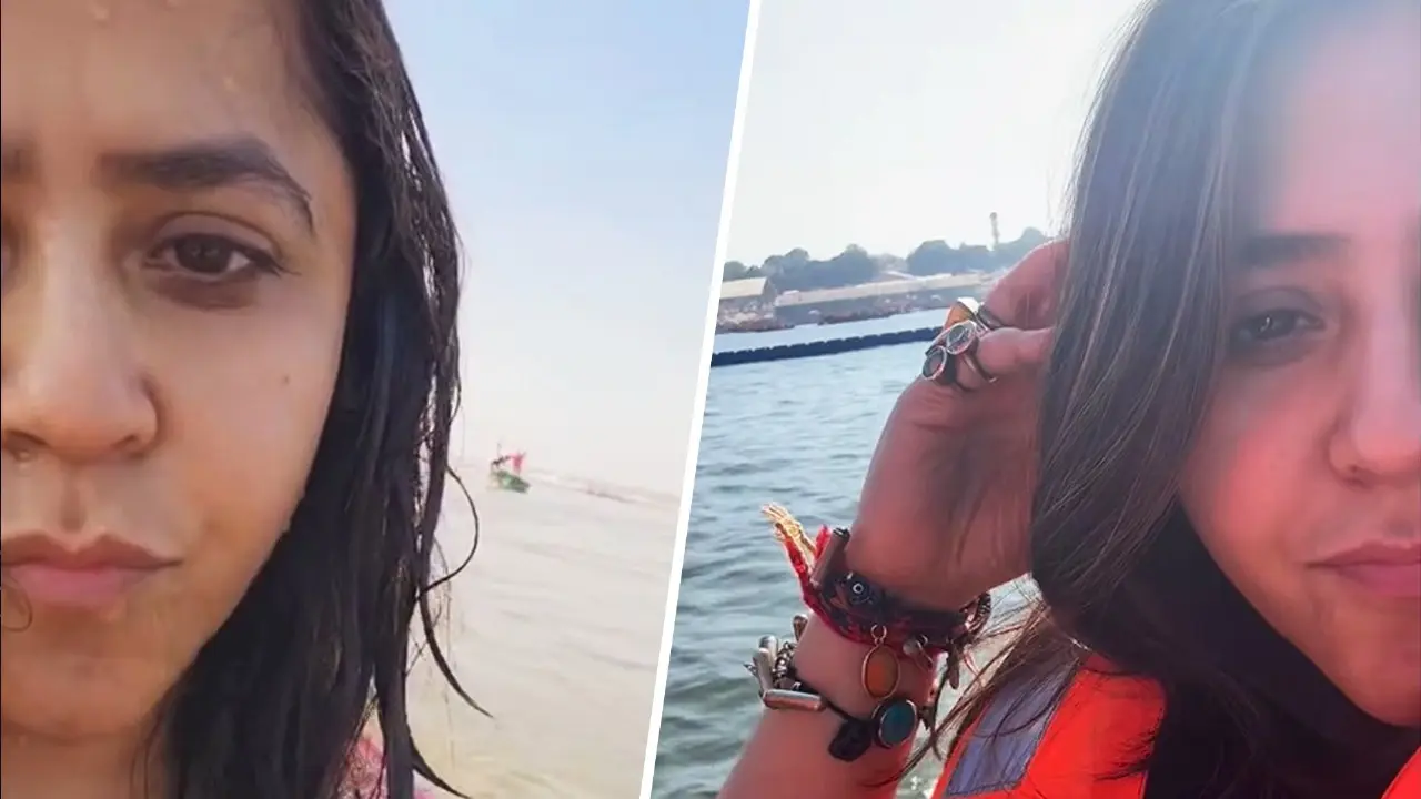 Ekta Kapoor takes a holy dip at Maha Kumbh