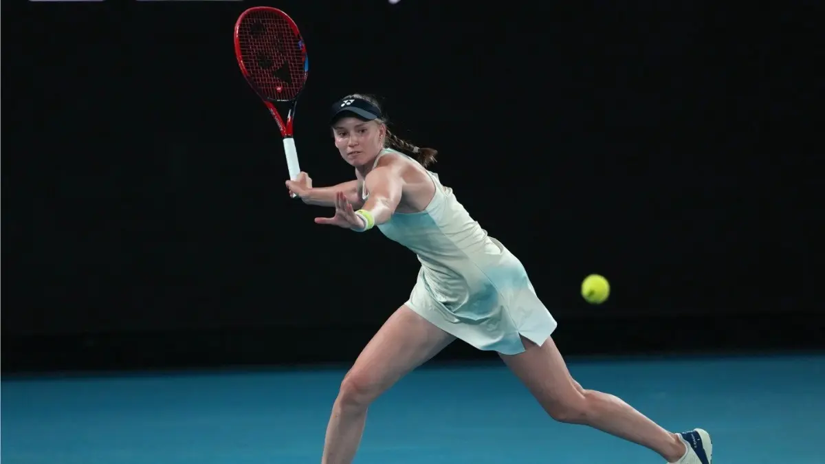 Spirited Elena Rybakina Overpowers Aryna Sabalenka In Convincing Style, World No. 5 Clinches Maiden Australian Open Title Elena Rybakina in action against Aryna Sabalenka