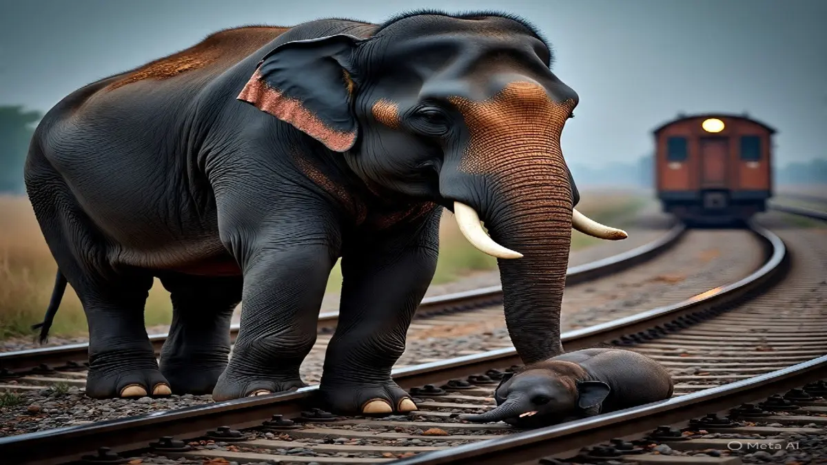 elephant-birth-on-railway-track