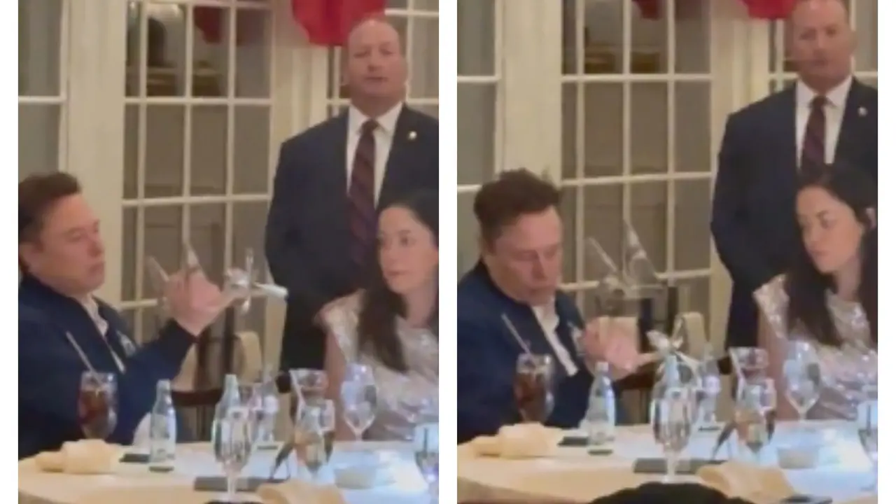 Elon Musk Balances Forks on Finger at Dinner with Trump, Internet Wonders About Mars Connection