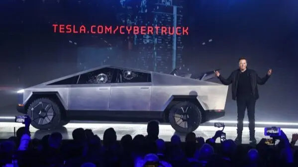 Elon Musk with CyberTruck