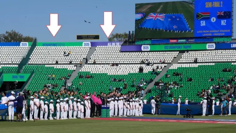 Empty stands during South Africa vs New Zealand semi-final