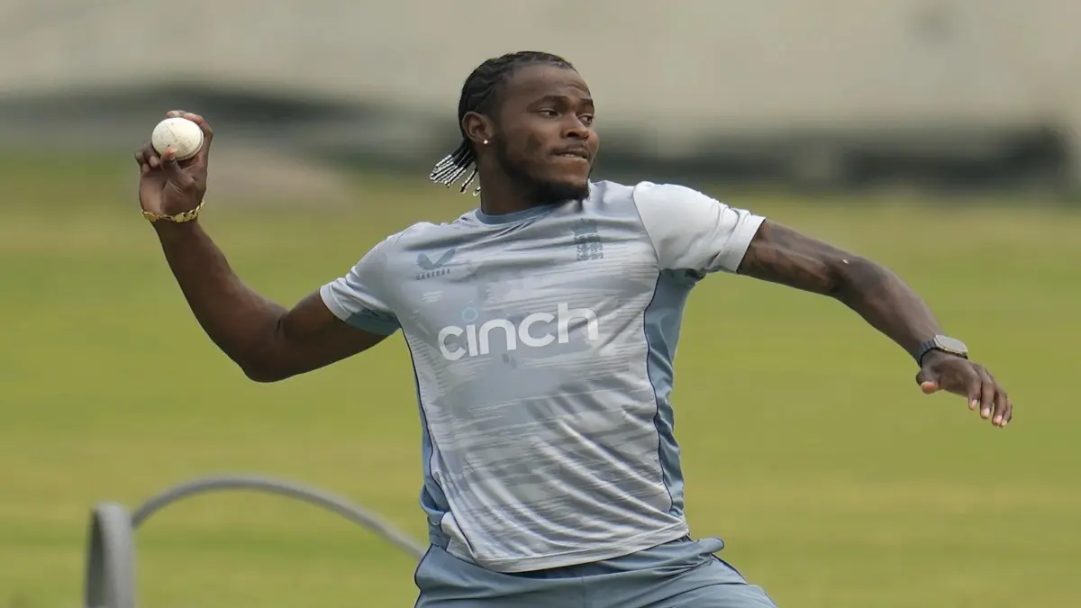 England pacer Jofra Archer in action during a practice session