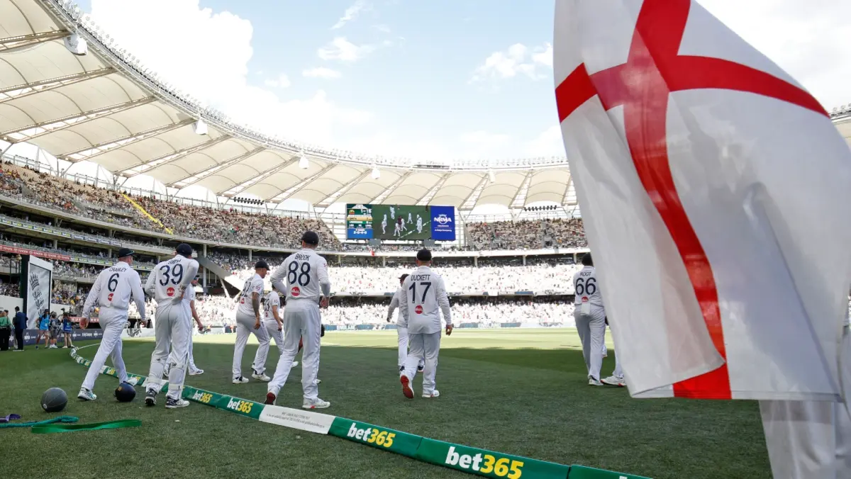English cricket team walks out during first Ashes 2025-26 Test