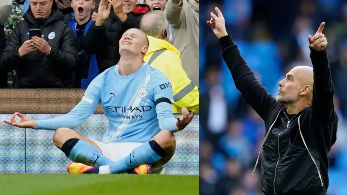 'I Don’t Judge Him': Pep Guardiola Drops Big Remark On Erling Haaland, Compares Norwegian Star To Manchester City's Treble Year Erling Haaland and Pep Guardiola